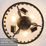 Luupyia Wood Bead Ceiling Light 3Lights, 12.79Inches Vintage Boho Ceiling Light Fixture Small Chandeliers Semi Flush Mount Mid Century Retro Overhead Lighting for Bedroom Foyer Hallway, E26 Luupyia