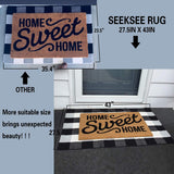 SEEKSEE Cotton Buffalo Plaid Rug 27.5"x43" Black and White Checked Rug Washable Doormats Indoor Outdoor Rugs for Layered Front Door Mats, Porch, Kitchen, Farmhouse, Entryway SEEKSEE