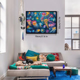 Fantasy Jellyfish Puzzle 1000 Piece Puzzles for Adults, Colorful Jellyfish Jigsaw Puzzles, Amazing Medusa Puzzle Rainbow Glowing Challenging Puzzles BBOLDIN