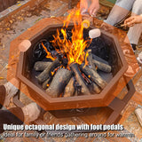 Verdeluxe 35 Inch Octagonal Fire Pit,Outdoor Fire Pit,Wood Burning Firepit,Bonfire Fire Pit,Firepits for Outside,Camping, Backyard, Patio,Bonfire Verdeluxe