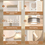 Enclosed Cat Condo, Large Space Cat Cage with Scratching Post, Wooden Indoor/Outdoor Cat Enclosure, Multi-Feature Cat Houses Ventilation Glass Doors, 50" X 48" X 24" (White, 50" X 48" X 24") TMGSK