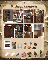 Cutefun Book Nook Kit - DIY Miniature Doll House Kit, Book Nook Kits for Adults, 3D Wooden Puzzle Bookend Bookshelf with LED Light for Cafe Crafts Lovers (Corner Coffee Shop) Cutefun