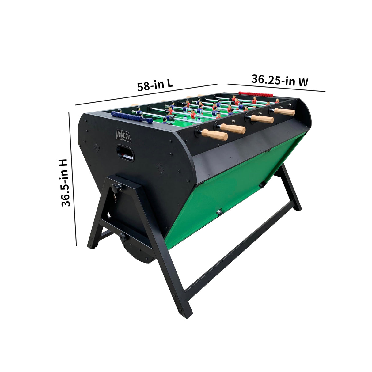 KICK Triplex 55″ Telescopic Rods 3-in-1 Swivel Multi Game Table (Black) - Combo Game Table Set - Billiards, Air-Hockey and a Foosball for Home, Game Room, Friends and Family! KICK
