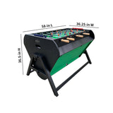 KICK Triplex 55″ Telescopic Rods 3-in-1 Swivel Multi Game Table (Black) - Combo Game Table Set - Billiards, Air-Hockey and a Foosball for Home, Game Room, Friends and Family! KICK
