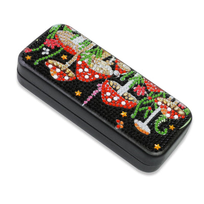 FlyingMage 5D Diamond Art Painting Kit for Adults Beginner, Small DIY Diamond Dots Gem Art Painting Mosaic Kits, Cute Hard Shell Sunglasses Eyeglasses Glasses Case for Women Teen, Mushroom