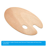 PATIKIL 8"x12" Wooden Paint Palette, 6 Pack Wood Painting Palette Color Mixing Oval Paint Tray Palette with Thumb Hole for Oil Watercolor Artist, Wood Color PATIKIL