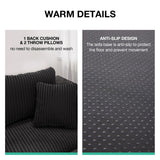 Novilla Oversized Chaise Lounge Indoor, Corduroy Cloud Couch Boneless Chaise Lounge Chair Indoor Deep Seat Reading Chair, 66‘’L x 46‘’W Boneless Couches for Living Room, No Assembly Required, Black Novilla