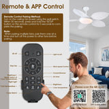 Wiviniya Ceiling Fans with Lights and Remote/APP Control, 48 Inch Tropical Ceiling Fan for Bedroom Living Room, Outdoor Palm Leaf Ceiling Fan for Patios Porch, Dimmable, 6 Speeds, Reversible, White Wiviniya