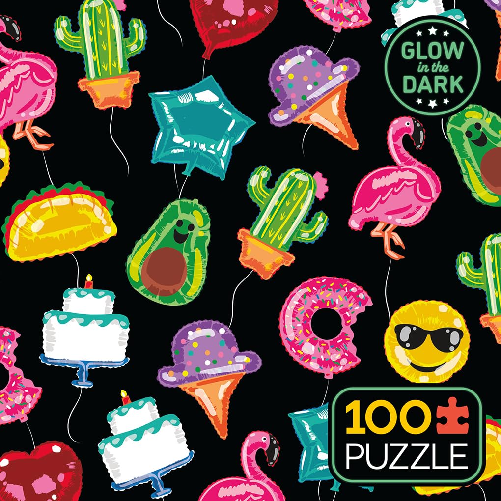 Ceaco - Glow in The Dark - Bountiful Balloons - 100 Piece Jigsaw Puzzle Ceaco