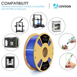 LOVOON pla Filament 1.75mm Color Shift, 3D Printers Filament New Black/Blue/Purple Gradient, Color Changing by Length pla,Halloween,3D Printer and 3D Pen Compatible,1KG(2.2lbs)/Spool LOVOON