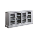 BELLEZE 70 Inch Sideboard Buffet Cabinet, Entertainment Center with Storage, Glass Display Cabinet with Adjustable Shelves Console Table Storage BELLEZE