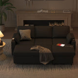 DURASPACE Sofa Bed Sleeper Pull Out 2 in 1 Sectional Sleeper Sofa Couches with Storage,USB, Cup Holder,Pullout Sectional Couches for Apartment Living Room (Dark Gray) DURASPACE