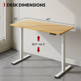 SANODESK Standing Desk Height Adjustable Electric Stand up Desk 40x24 Inches Sit Stand Home Office Desk with Splice Board, White Frame/Maple Top SANODESK