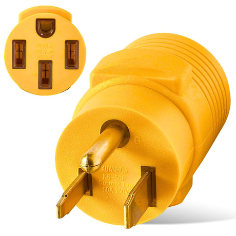 MECMO NEMA 6-50P to 14-50R EV Tesla Charger Adapter Cord, 240V 50 Amp 3 Prong Welder Plug to 4 Prong EV Charging Connector, Welder Welding Dryer EV Charger Power Cord Adapter Adaptor Connector MECMO