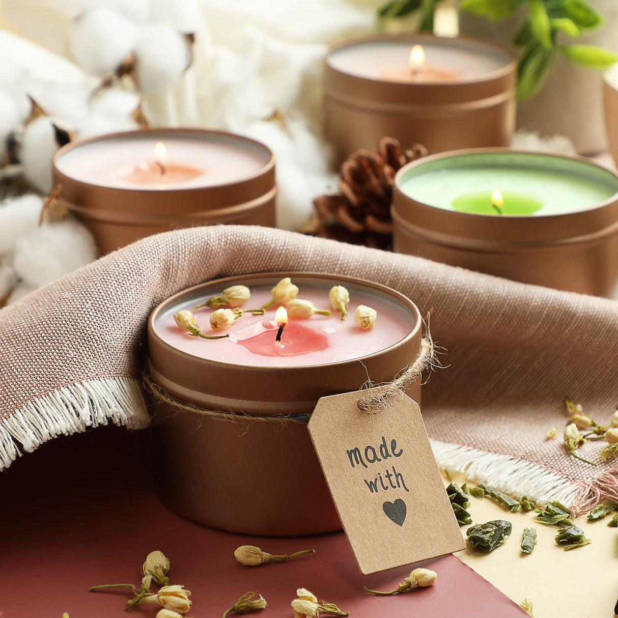 Hearth & Harbor Organic Soy Candle Making Kit for Adults, DIY Crafts, Complete Candle Making Supplies Include Natural Soy Wax, Tins, Scents, Dyes, Wicks & More – Gift Idea, Perfect Home Decor – 2 Lbs Hearth & Harbor
