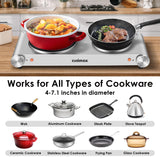 CUSIMAX Hot Plate, Electric Double Burner, 1800W Cast Iron Countertop Cooktop, Portable for Cooking, Compatible for All Cookwares, Easy Clean, Upgraded Version CUSIMAX