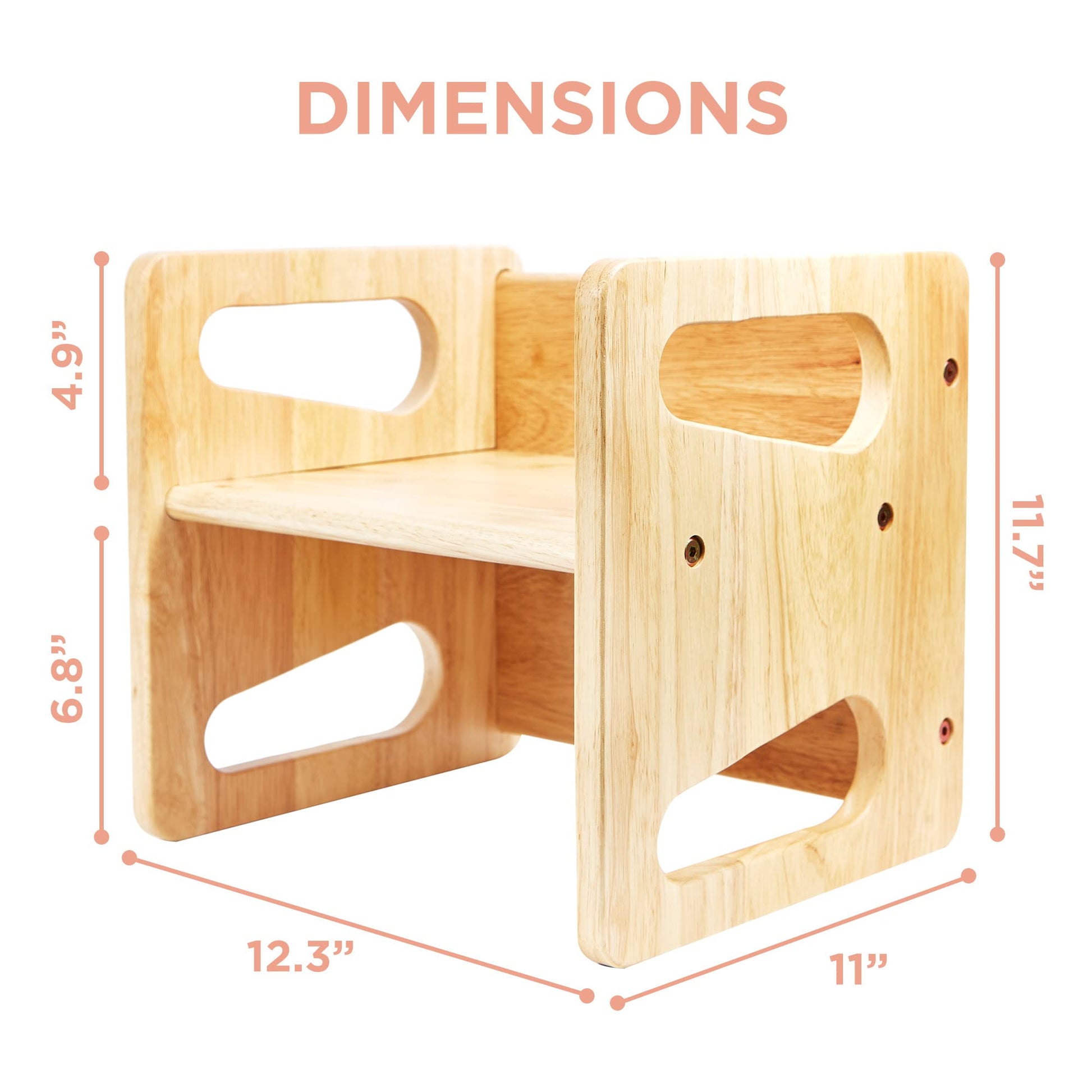 Montessori Weaning Table and Chair (12 inch) - Solid Wooden Toddler Chair/Table - Cube Chair for Toddlers - Hardwood - Kids Montessori Furniture - WoodArtSupply