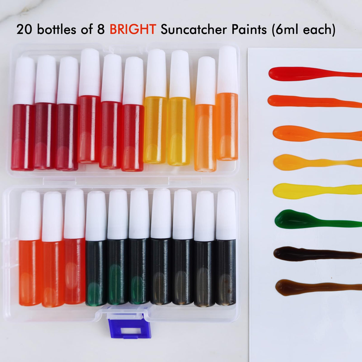 Winlyn 24 Sets Fall Leaf Suncatchers Ornaments DIY Window Paint Art Fall Craft Kits Maple Leaf Sun Catchers Painting Kits for Kids Classroom Activities Art Project Thanksgiving Autumn Party Decoration Winlyn