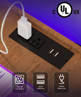 Irontar Fluted Nightstand with 2 Drawers & RGB LED Lights, Wooden Night Stand with Glass Top, Bedside Table with Charging Station, Modern End Side Table for Bedroom, Natural Oak BZZ012ME Irontar