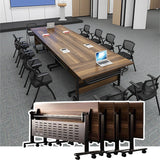 Folding Conference 1/2/4/6/8 Pack Table On Wheels Conference Room Table Flip Top Mobile Office Training Room Lockable Mobile Foldable Meeting Table Seminar Table for Home Office(8pack,47x20x30in) ZSPINJIA