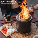 Solo Stove Mesa XL, 7 Inch Tabletop Fire Pit with Stand - Smokeless, Stainless Steel Fire Pit for Camping, Outdoor & Patio- Wood Burning or Pellet Fueled Portable Bonfire, 2.3lbs, Water Solo Stove