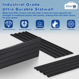 4'x8' PVC Slat Wall Paneling, High Load Capacity Slatwall Panel, Cuttable & Moisture-Proof & Flame Retardant, Heavy Duty Black Garage Slatwall Panes Storage Systems for Garage Workshop Storage Fivaz