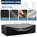 VONZOY Outdoor Patio Furniture Set 7 Pieces Sectional Rattan Sofa Set, PE Wicker Patio Conversation Set with 6 Seat Cushions and 1 Tempered Glass Table and Furniture Cover, Black VONZOY