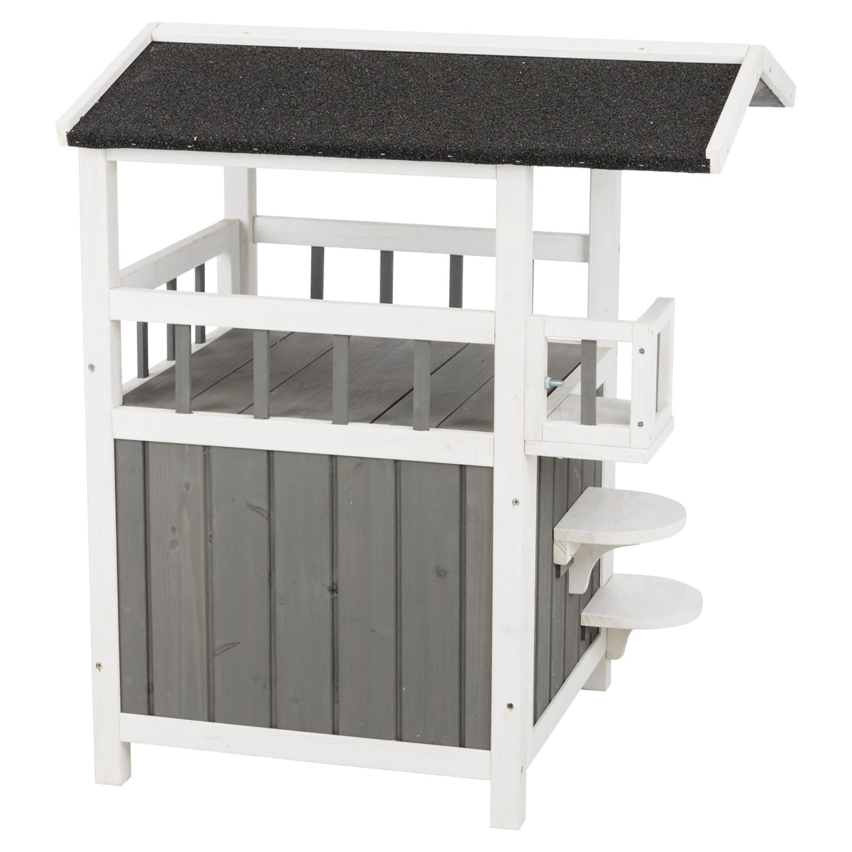 TRIXIE Pet Home with Covered Balcony, Elevated Cat House, Weatherproof Shelter, Ideal for Cats and Small Dogs TRIXIE