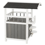 TRIXIE Pet Home with Covered Balcony, Elevated Cat House, Weatherproof Shelter, Ideal for Cats and Small Dogs TRIXIE