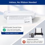 SUPVAN T200M Portable Printer Wireless for Travel, Bluetooth Inkless Printer with 300 DPI, Prints 400 Pages per Charge, Supports 8.5" X 11" US Letter, Compatible with iPhone, Android & Laptop SUPVAN