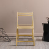 Casual Home Wooden Folding Chairs 2-Pcs Set, 17" W x 18" D x 30.75" H, Natural Casual Home