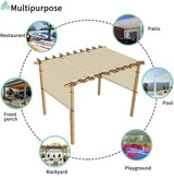 SunnyRoyal Pergola Shade Cover 8' x 16' Replacement Canopy Shade Cover for Pergola with Grommets Sun Shade Cloth Sail for Outdoor Privacy Patio Garden Weighted Rods Included (Beige) SunnyRoyal