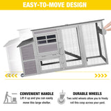AIVITUVIN Chicken Coop for 4-6 Chickens with Wheels Chicken House with Large Run Portable Hen House Nesting Box, Metal Pull Out Tray Aivituvin