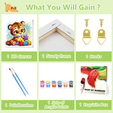 Reivworl Tiger Paint by Numbers Kit for Kids, Tiger Paint by Number with Frame and Easel, Paint by Number Kids Age 5-8-12 for Gifts and Decor (8X8 Inch) Reivworl