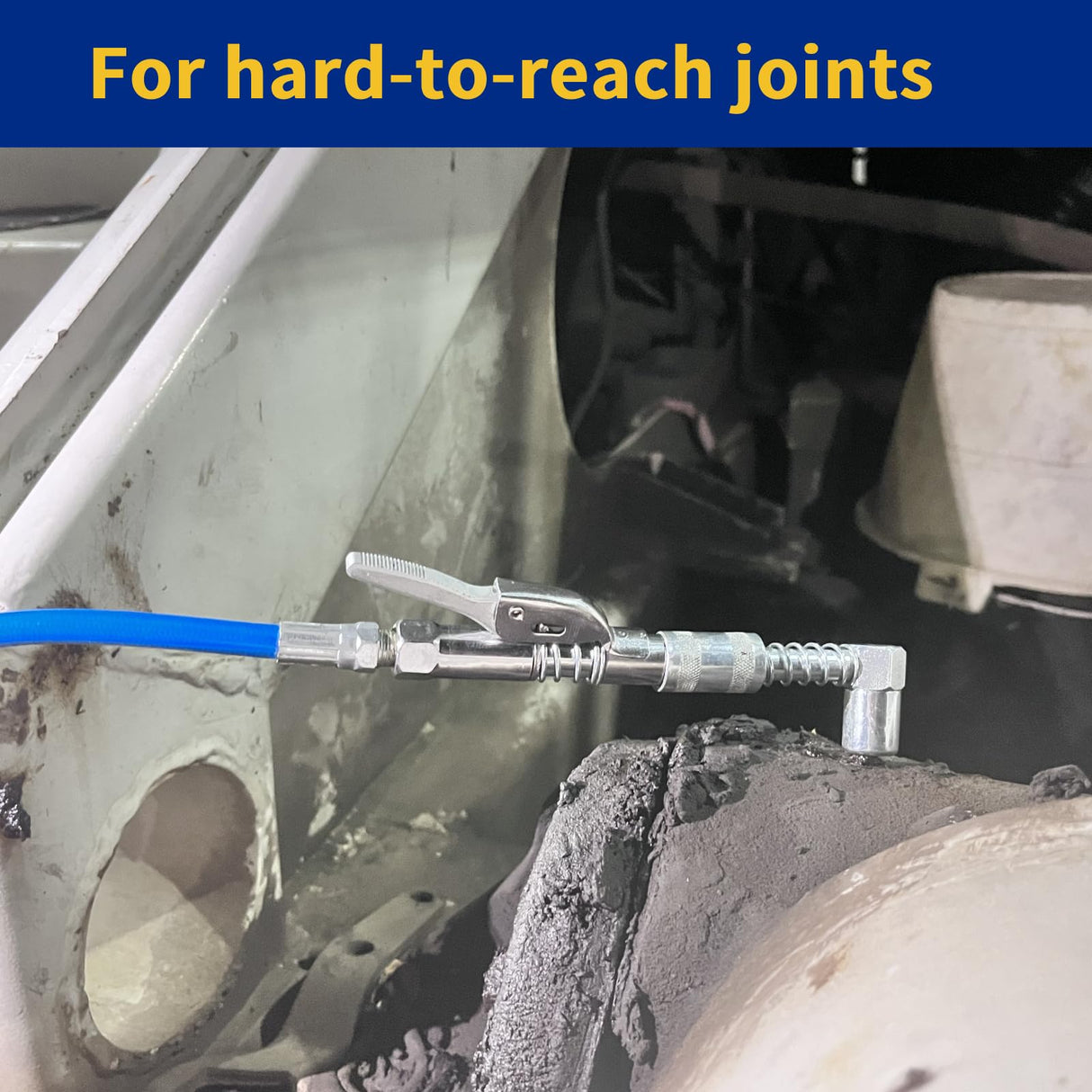 AORRZER 90 Degree Grease Gun Coupler Adapter & Grease Gun Coupler, Grease Gun Tips Locking,Suitable for Grease Fittings in Tight Spaces,Compatible with All Grease Guns 1/8" NPT Grease Gun Fittings AORRZER