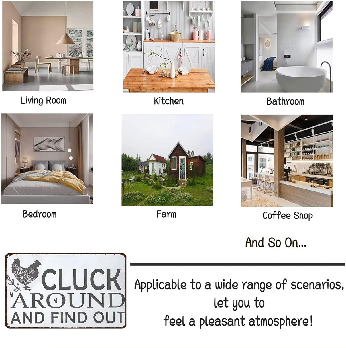 Smilelife Funny Chicken Gifts Chicken Cluck Around and Find Out Tin Sign for Home Farm Chicken Coop Farmhouse Kitchen Garden Decor 8 X 12 Inch (3021) Smilelife