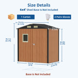 Canovire 6x4FT Outdoor Storage Shed, Metal Garden Shed with Updated Frame Structure, Lockable Door and Window, Large Tool Shed for Backyard, Patio,Lawn,Utility & Bike Storage Canovire