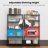 RackBro 72" H Storage Shelves 5 Tier Wire Shelving with Shelf Liners, Adjustable Metal Garage Shelving, 1325LBS Heavy Duty Commercial Storage Rack for Pantry Kitchen, 35" W x 16" D x 72" H, Black RackBro