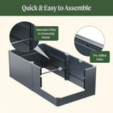 Vego garden Raised Garden Bed, 17" Tall 27" x 53" Heavy Long and Large Metal Planter Box for Trees Plants Flowers Double-Walled Modern Steel Planters for Commercial Residential, Patio, Midnight Blue Vego garden