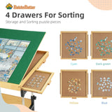 BuilderButler Dual-Layer 25"x34" Adjustable Puzzle Table,3-Tilting-Angle Adjustable Table with 4 Drawers and Cover,Ideal for Puzzle Enthusiasts BuilderButler