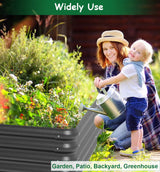 waaliji 3x3x1 FT Raised Garden Bed with Steel Cable, Elevated PP Planter Box Stand for Gardening, Backyard Patio Ground Raised Bed for Planting Vegetables Flower Herb and Succulents, Black waaliji