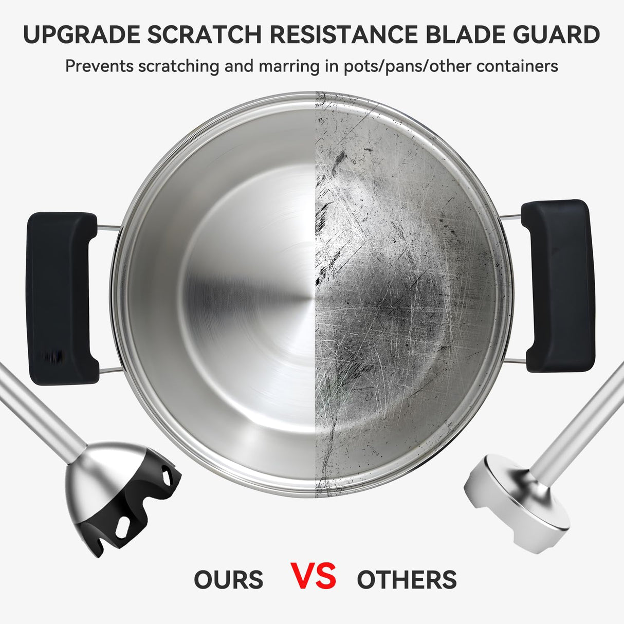 Immersion Blender Handheld, 1000W Scratch Resistant Hand Blender, Abuler 5 in 1 Emulsifier Blender Mixer, BPA-Free 12 Speed Stick Blender, Beaker, Chopper, Whisk, Frother, for Soup, Sauce (Black) Abuler