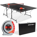 HEAD Easy Setup Ping Pong Table with Electronic Scorer - Junior Folding Table Tennis Table for Easy Storage - Game Room Table Includes 2 Paddles and Balls HEAD