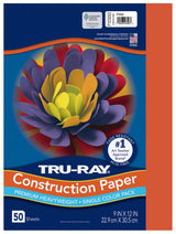 Pacon 103002 Tru-Ray Construction Paper, 76 lbs., 9 x 12, Orange, 50 Sheets/Pack Tru-Ray