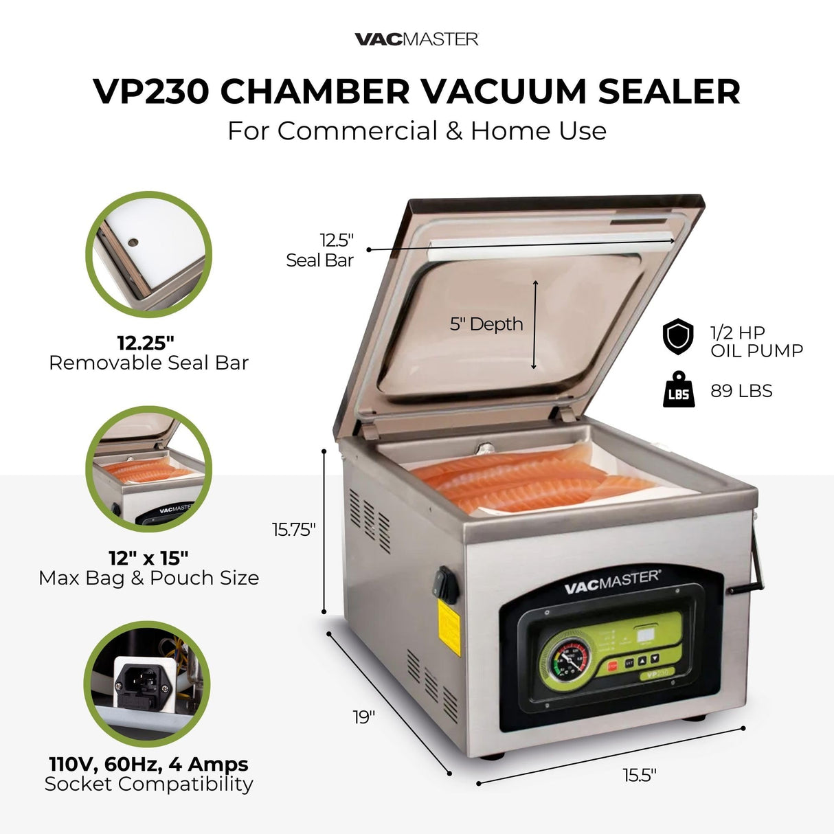 Vacmaster VP230 Chamber Vacuum Sealer Vacmaster