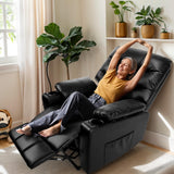 Himimi Power Lift Recliner Chair for Elderly, Adjustable Electric Recliner with 8-Point Vibration Massage, Lumbar Heating, Remote Control, Cup Holders, USB & Type-C Ports (Black) Himimi