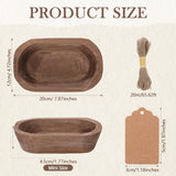 Tioncy 12 Pcs Wooden Dough Bowls for Candle Making Rustic Wood Dough Bowl Bulk Decorative Wooden Bowls for Decor Hand Carved Paulownia Wood Bowls with Cards for Food Bread Fruits Farmhouse Home Decor Tioncy