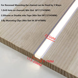 THMOOTHER Recessed LED Strip Channel Diffuser 10-Pack 6.56FT,23.5X7MM LED Tape Aluminum Track with Flange,Flush Mounted Wardrobe Bookcase Wine Cabinet Wooden Furniture Groove Integrated Low Profile THMOOTHER