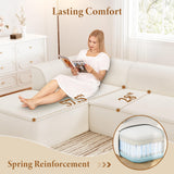 Vesgantti 106" Cloud Couch Sectional Modular Sofa, Deep Seat Comfy Cloud Couch Chenille Memory Foam Sofa Modular Couches for Living Room Bedroom, No Assembly Required (Beige, Left-Facing Chaise) Vesgantti