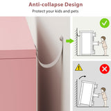 Jocoevol Pink 5 Drawer Dresser for Bedroom, 15" D x 23.7" W x 40.4" H in Simply Chest of Drawers, Wood Storage Dresser with Drawers for Living Room Hallway Entryway, Pink Jocoevol